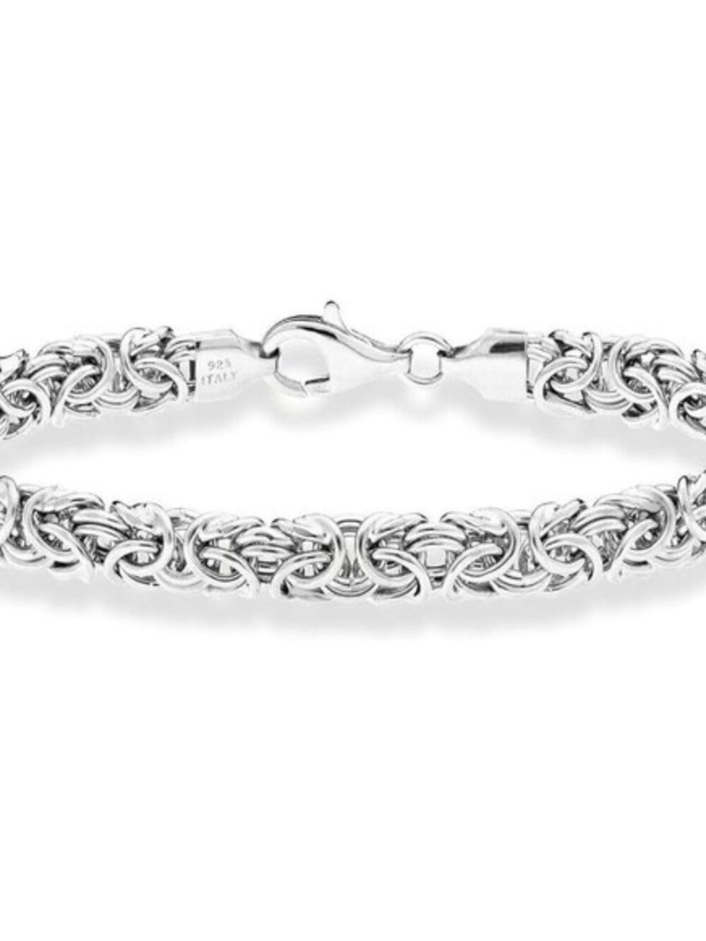 Women's 925 Sterling Silver Italian Handmade Byzantine Bracelet 7 Inch